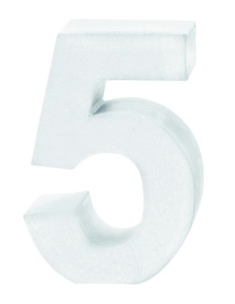 Papp-Zahl 5 10x3,5cm